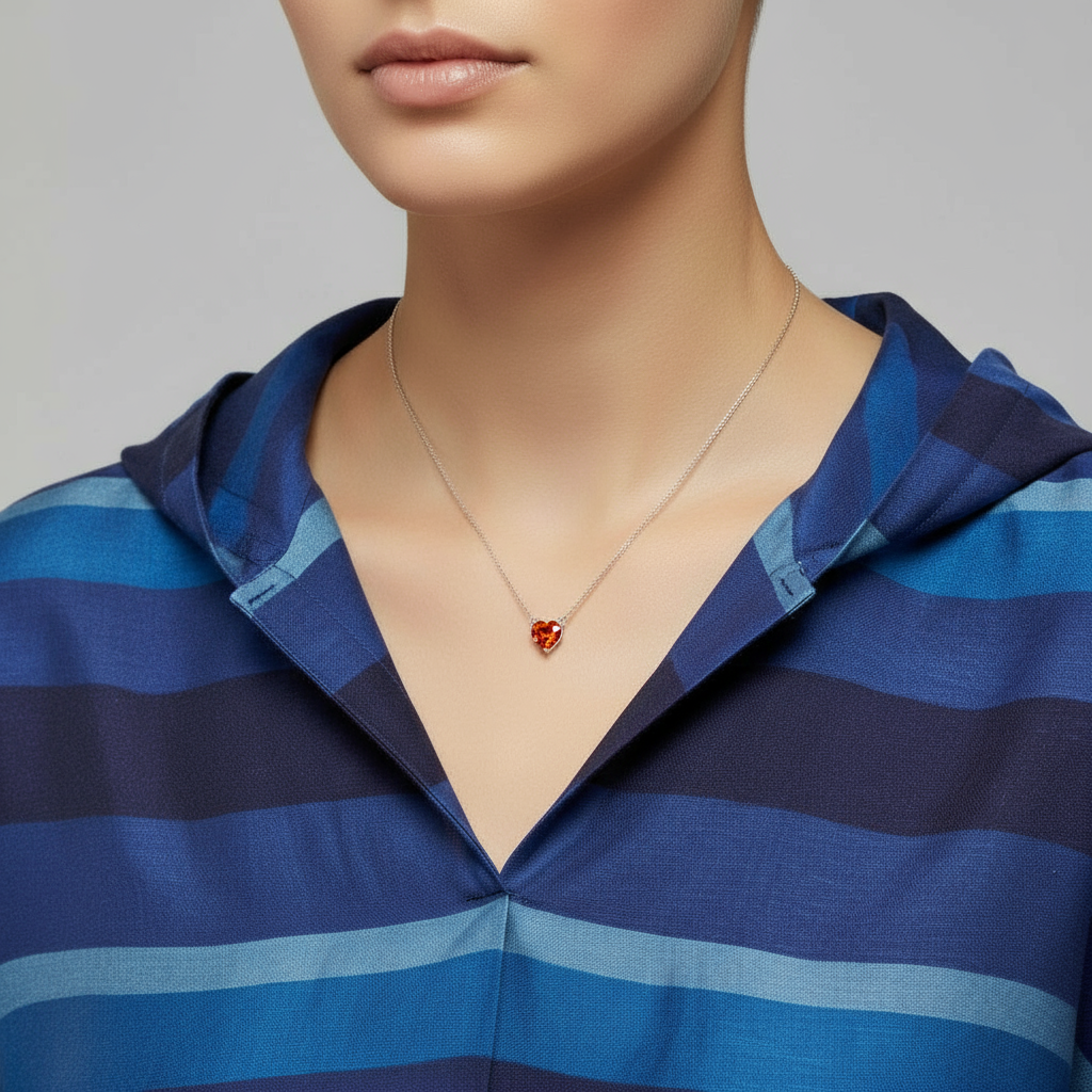 Amore Maxi Solitaire Necklace – Orange Padparadscha Sapphire