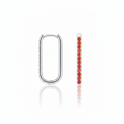 Linea Trace Earrings – Orange Padparadscha Sapphire