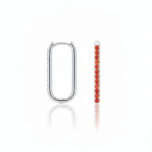Linea Trace Earrings – Orange Padparadscha Sapphire