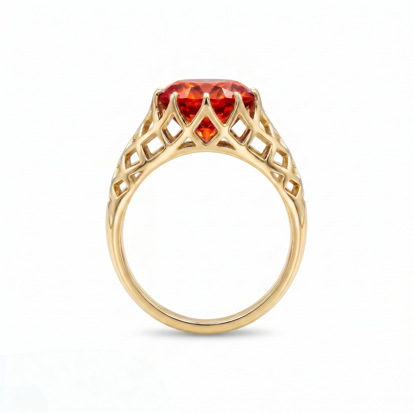 Juno Trellis Ring – Orange Padparadscha Sapphire