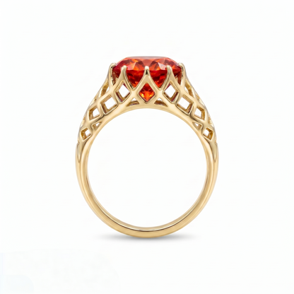 Juno Trellis Ring – Orange Padparadscha Sapphire