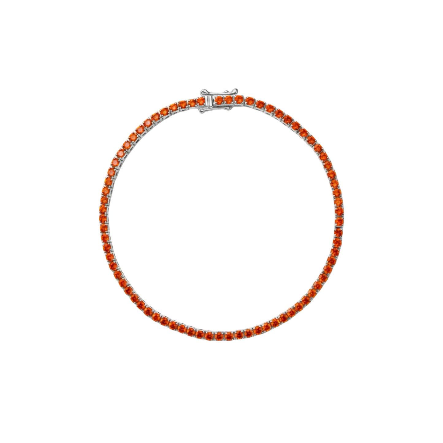 Juno Mini Tennis Bracelet – Orange Padparadscha Sapphire