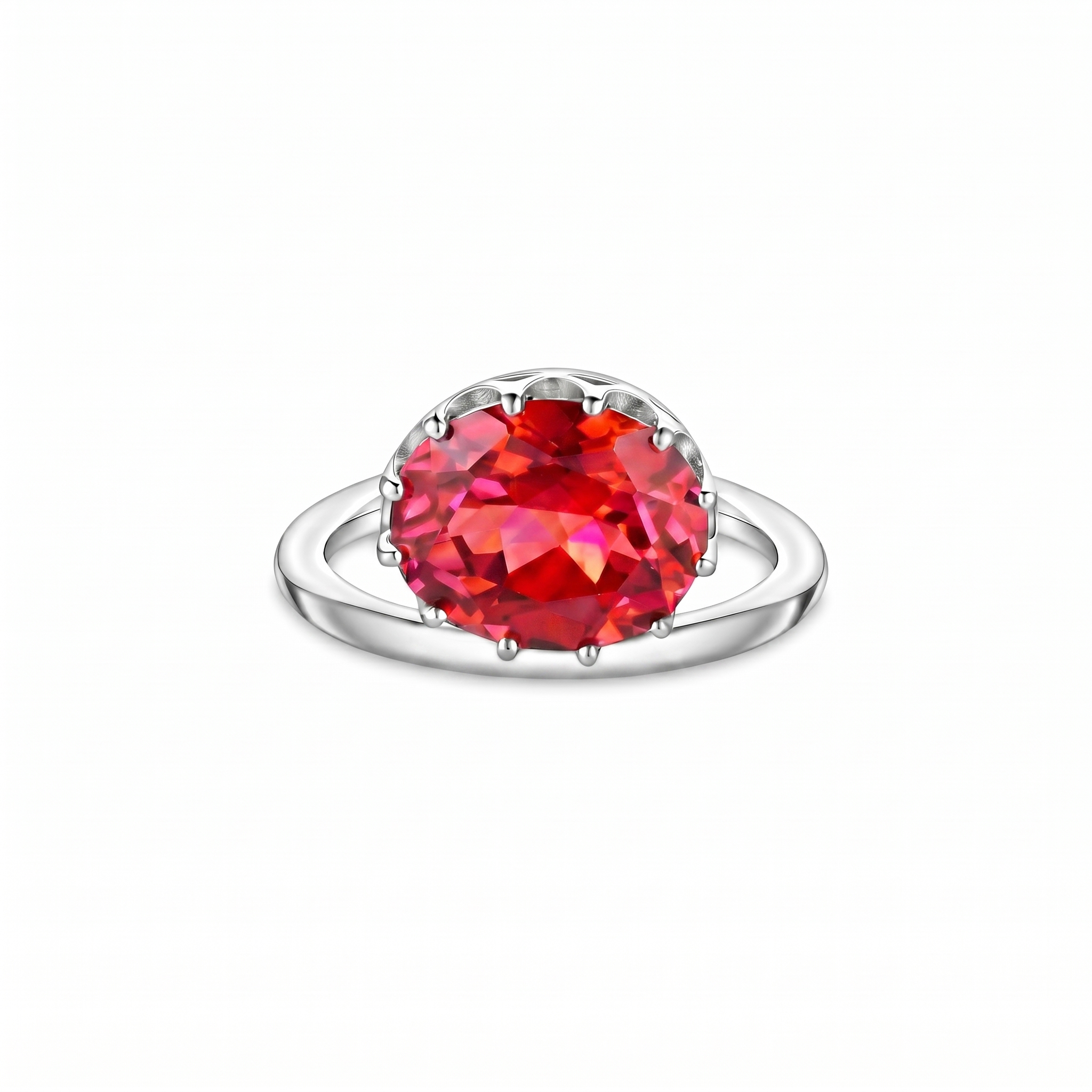 Velara Satellite Ring – Orange Padparadscha Sapphire