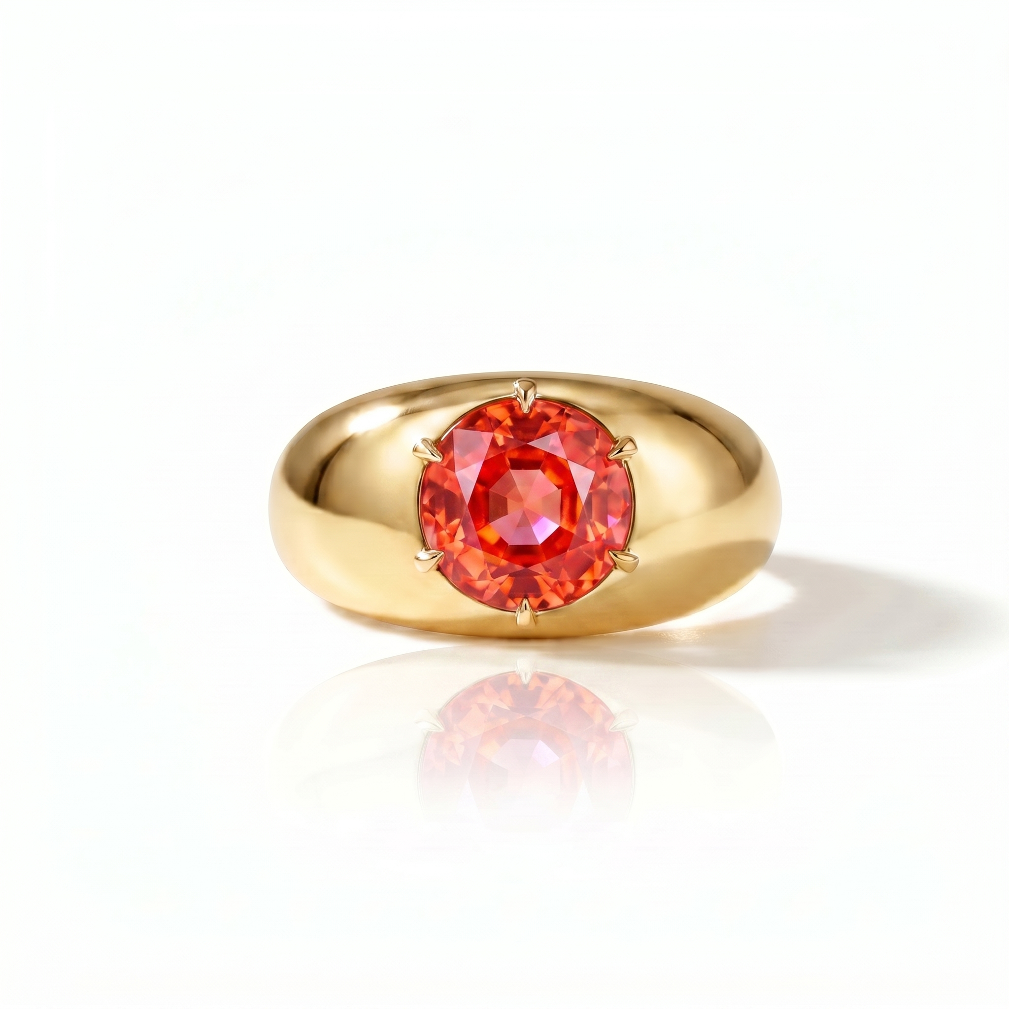 Juno Grand Dome Ring – Orange Padparadscha Sapphire