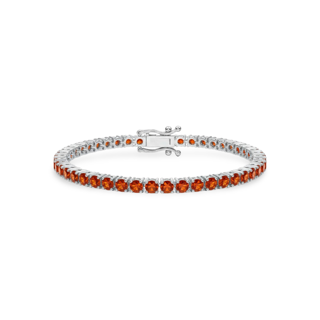 Juno Grande Tennis Bracelet – Orange Padparadscha Sapphire