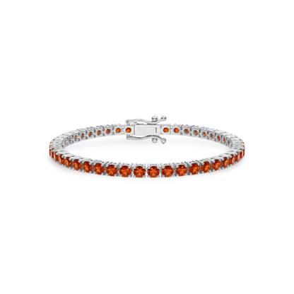 Juno Grande Tennis Bracelet – Orange Padparadscha Sapphire