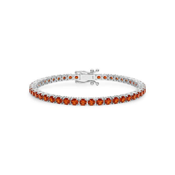 Juno Grande Tennis Bracelet – Orange Padparadscha Sapphire