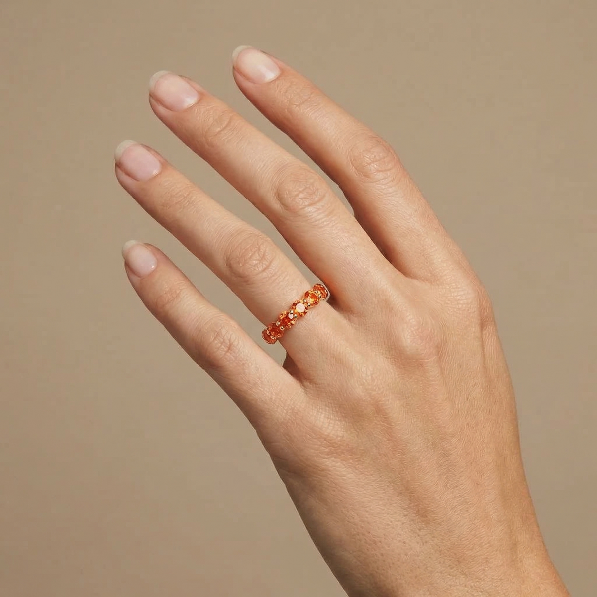 Linea Maxi Ring – Orange Padparadscha Sapphire