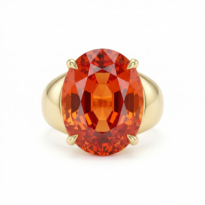 Velara Signet Ring – Orange Padparadscha Sapphire