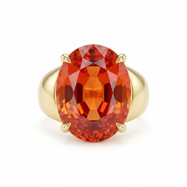Velara Signet Ring – Orange Padparadscha Sapphire