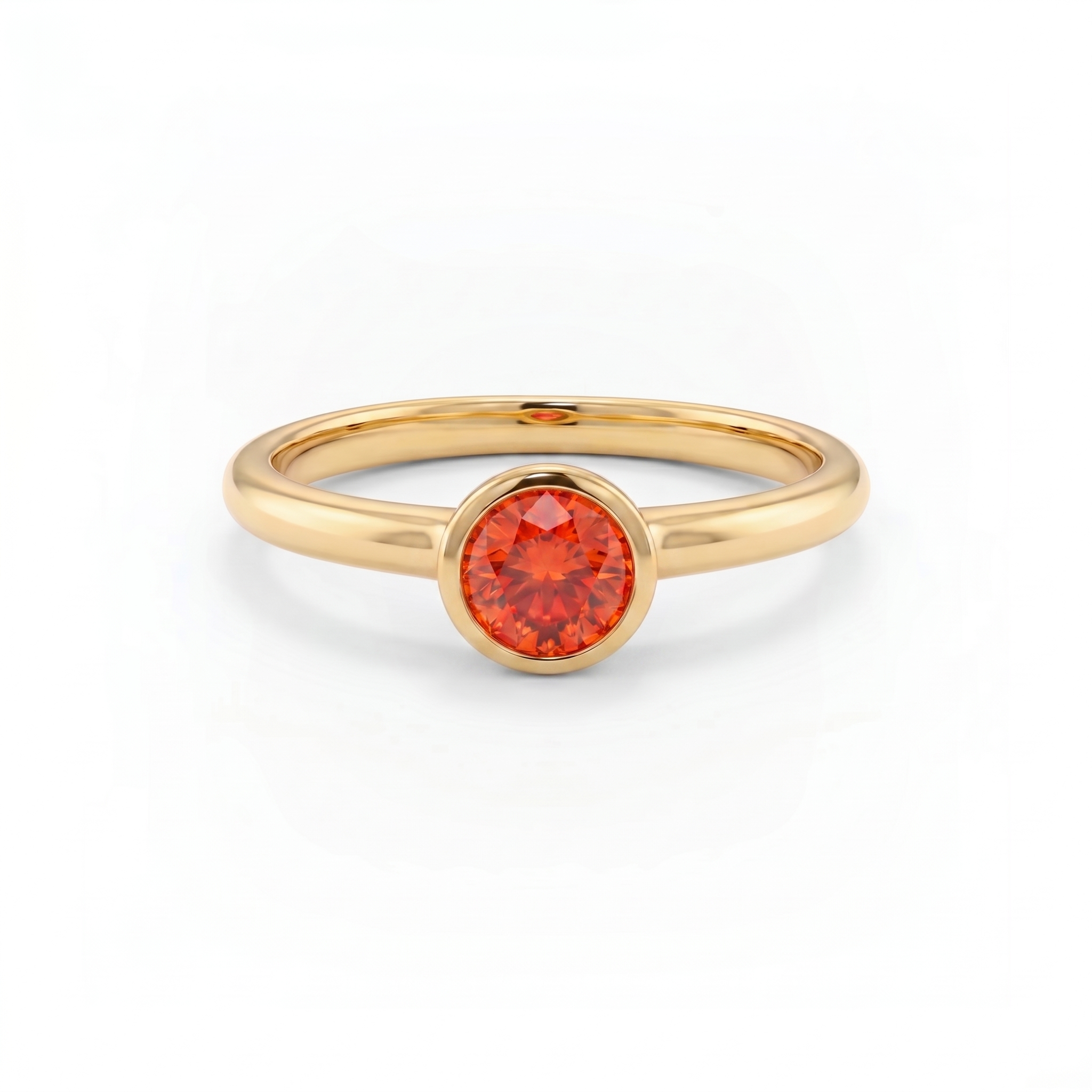 Forma Solitaire Ring – Orange Padparadscha Sapphire