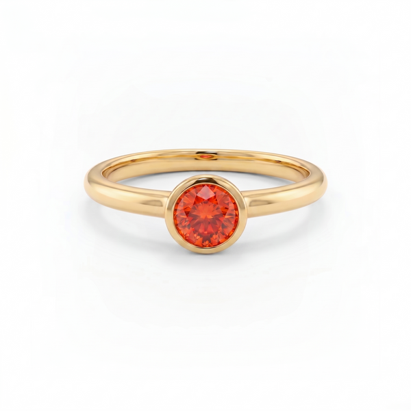 Forma Solitaire Ring – Orange Padparadscha Sapphire