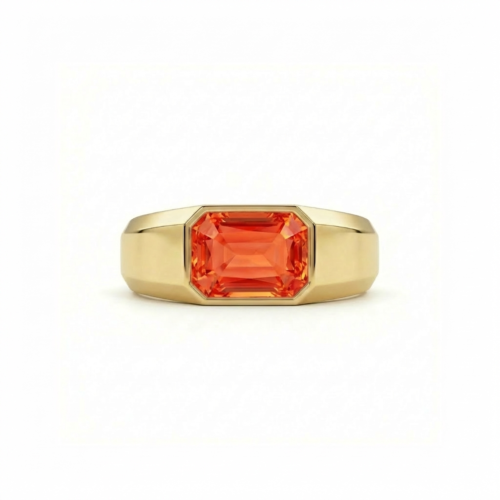 Nexus Signet Ring – Orange Padparadscha Sapphire