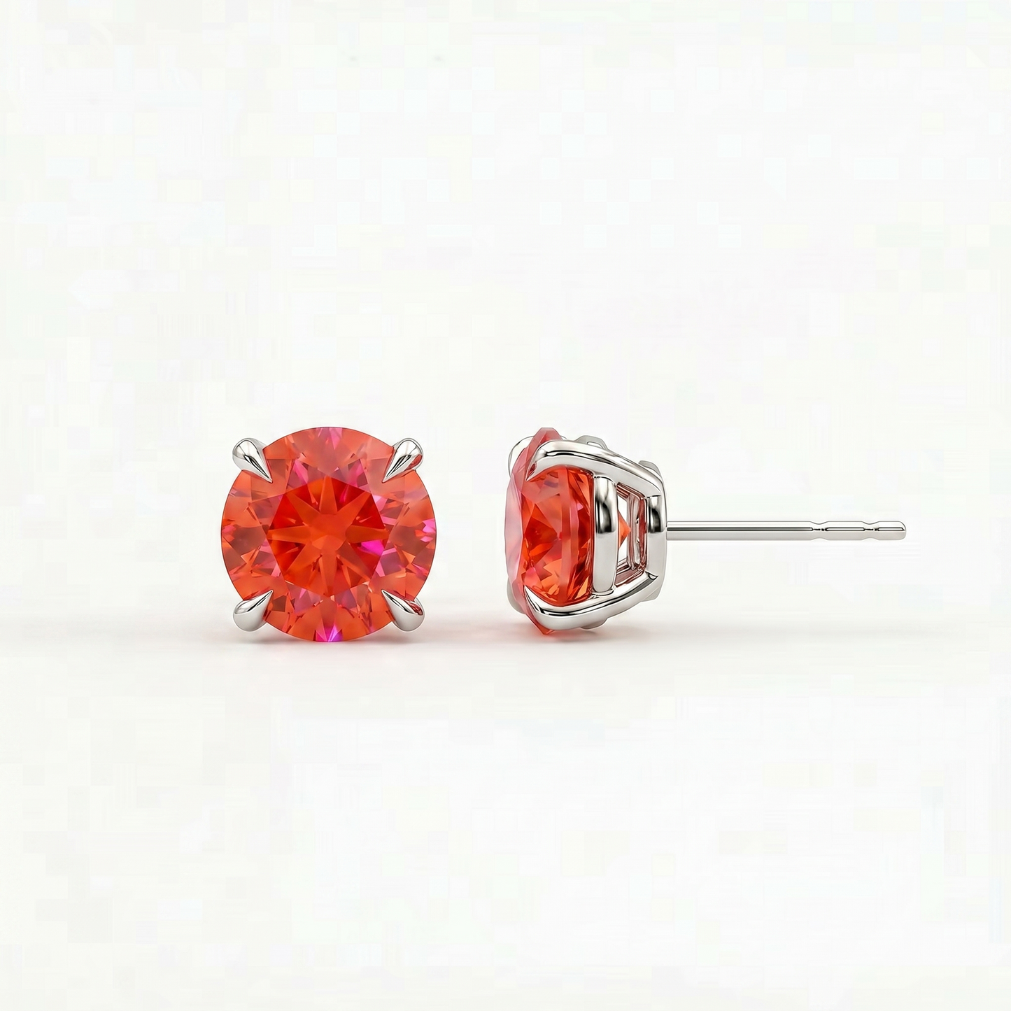 Juno Stud Earrings – Orange Padparadscha Sapphire