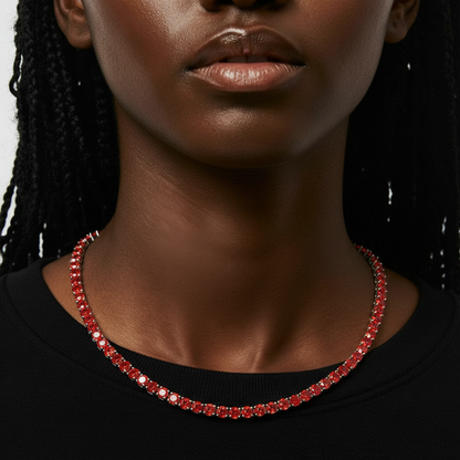 Juno Grande Tennis Necklace – Orange Padparadscha Sapphire