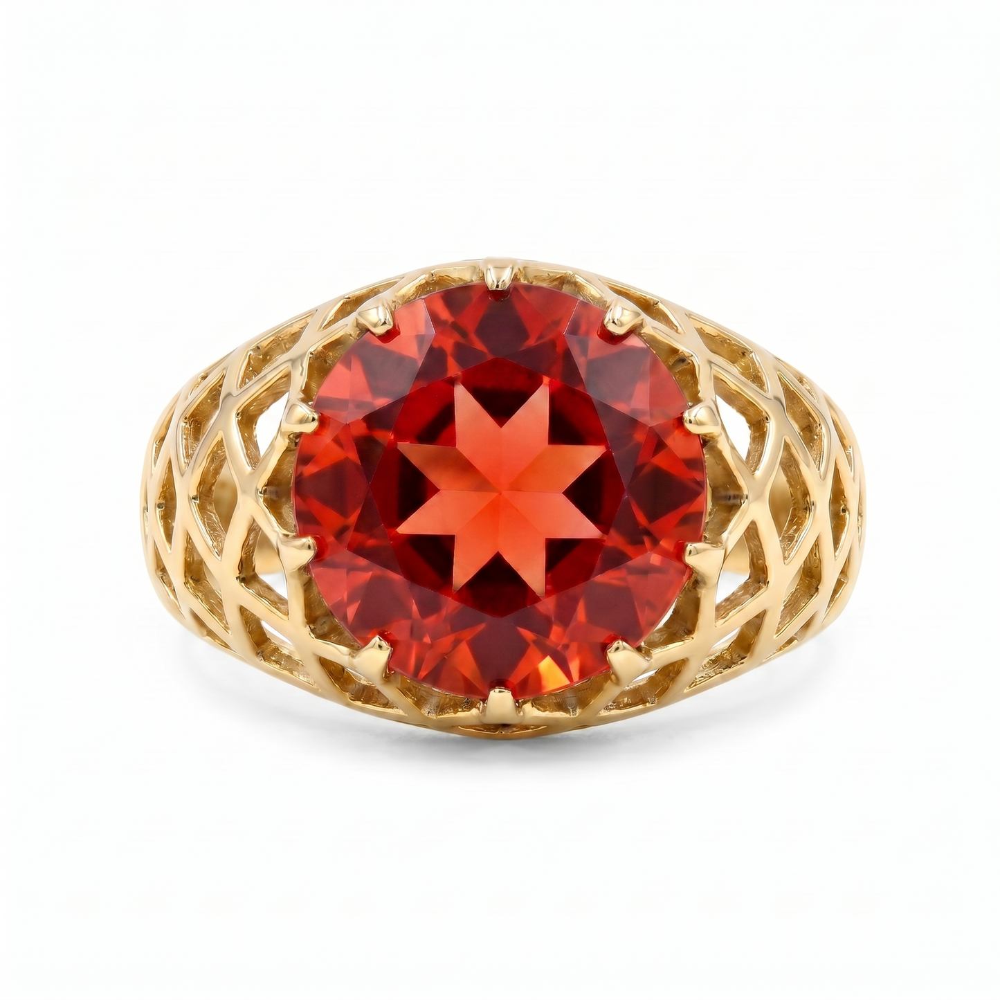 Juno Trellis Ring – Orange Padparadscha Sapphire