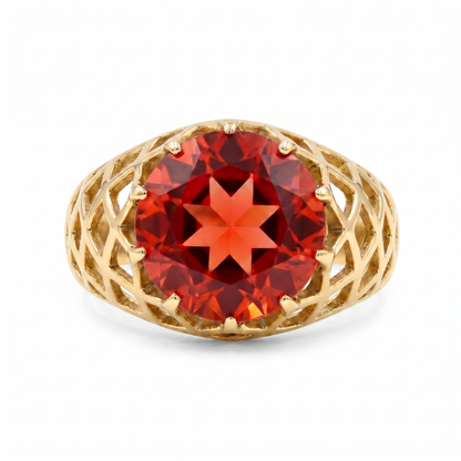 Juno Trellis Ring – Orange Padparadscha Sapphire
