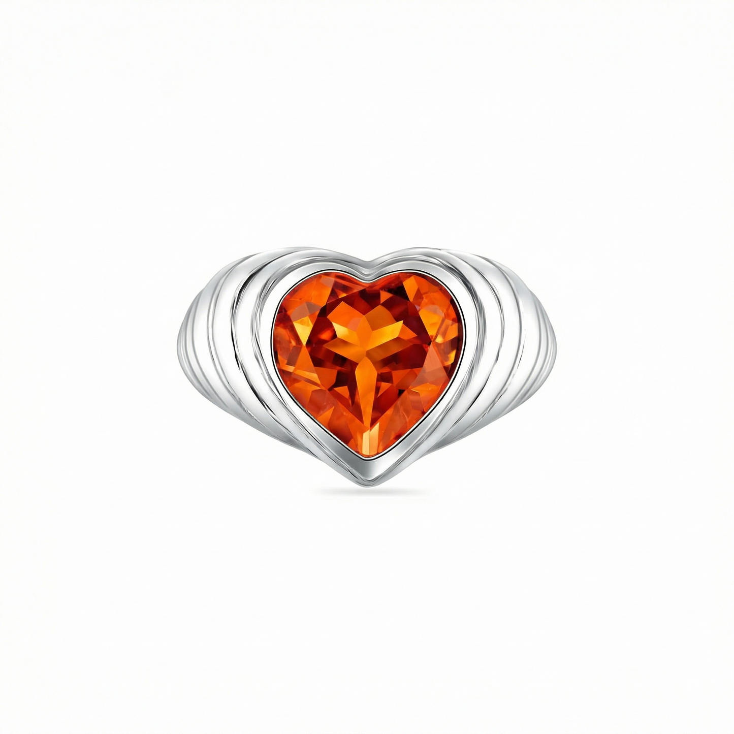 Amore Signet Ring – Orange Padparadscha Sapphire