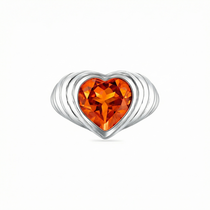 Amore Signet Ring – Orange Padparadscha Sapphire