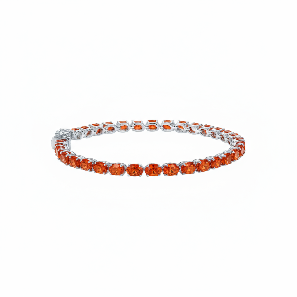 Velara Tennis Bracelet – Orange Padparadscha Sapphire