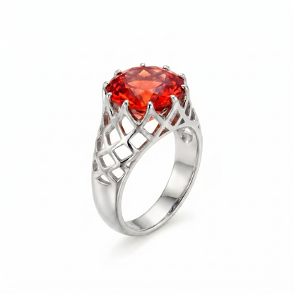 Juno Trellis Ring – Orange Padparadscha Sapphire