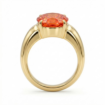 Velara Signet Ring – Orange Padparadscha Sapphire
