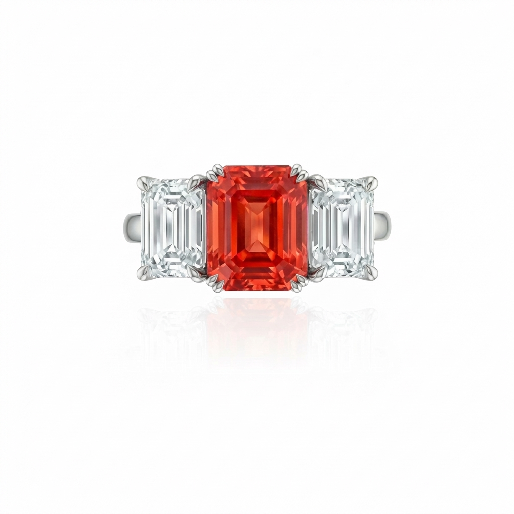 Nexus Trilogy Ring – Orange Padparadscha Sapphire
