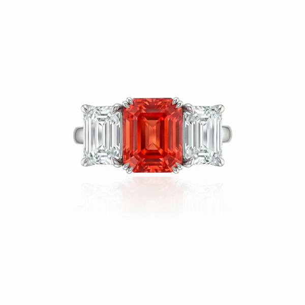 Nexus Trilogy Ring – Orange Padparadscha Sapphire