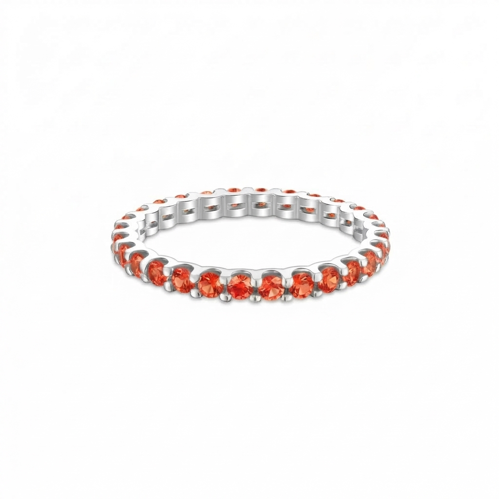 Linea Midi Ring – Orange Padparadscha Sapphire