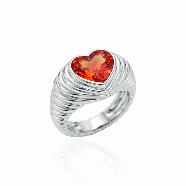 Amore Signet Ring – Orange Padparadscha Sapphire
