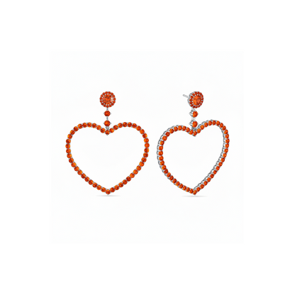 Amore Grand Heart Earrings – Orange Padparadscha Sapphire