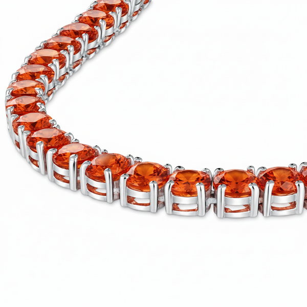 Juno Maxi Tennis Necklace – Orange Padparadscha Sapphire