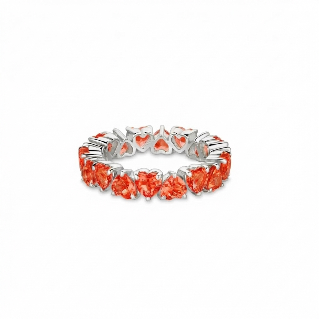 Amore Eternity Ring – Orange Padparadscha Sapphire
