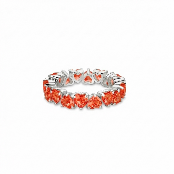 Amore Eternity Ring – Orange Padparadscha Sapphire