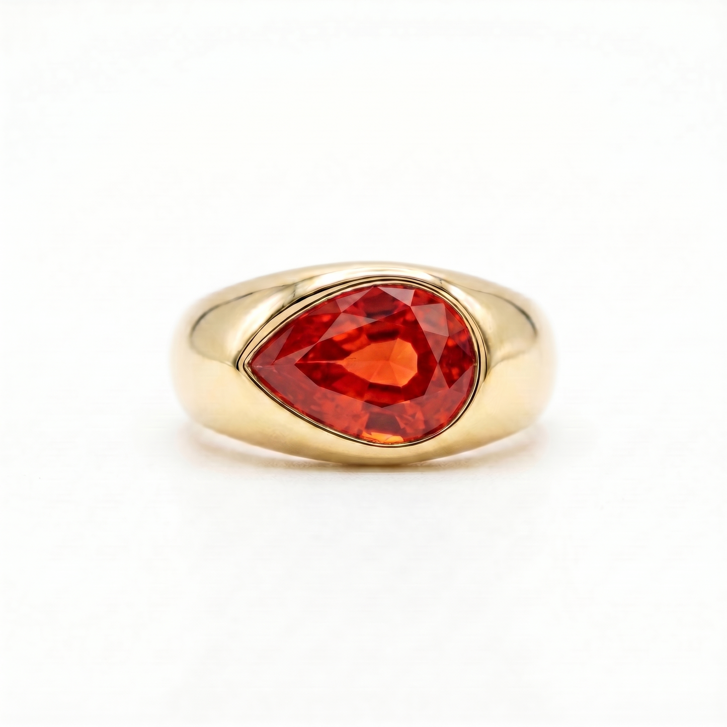 Nova Lateral Signet Ring – Orange Padparadscha Sapphire