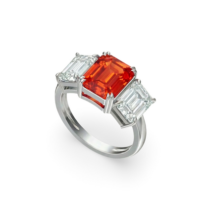 Nexus Trilogy Ring – Orange Padparadscha Sapphire