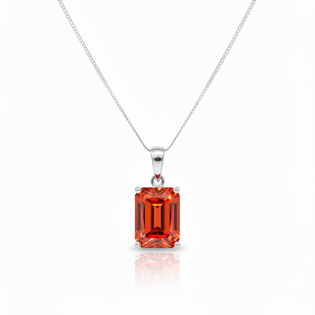 Nexus Statement Pendant – Orange Padparascha Sapphire