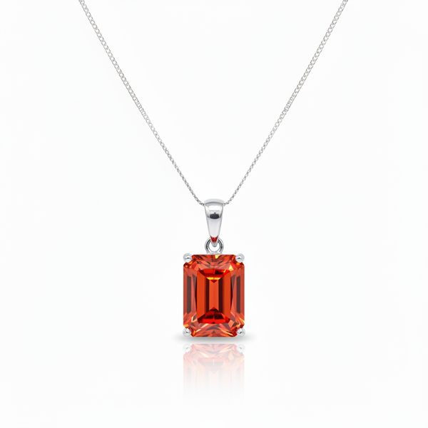 Nexus Statement Pendant – Orange Padparadscha Sapphire