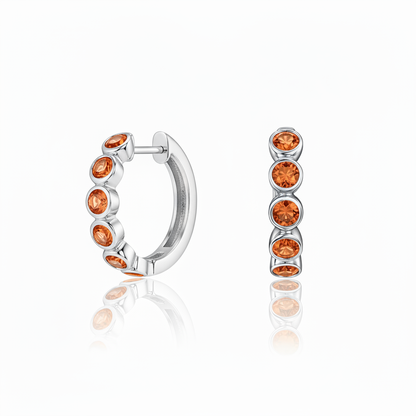 Forma Mini Hoop Earrings – Orange Padparadscha Sapphire