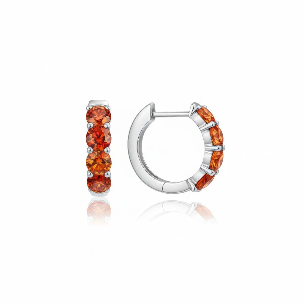 Linea Chunky Hoop Earrings – Orange Padparadscha Sapphire