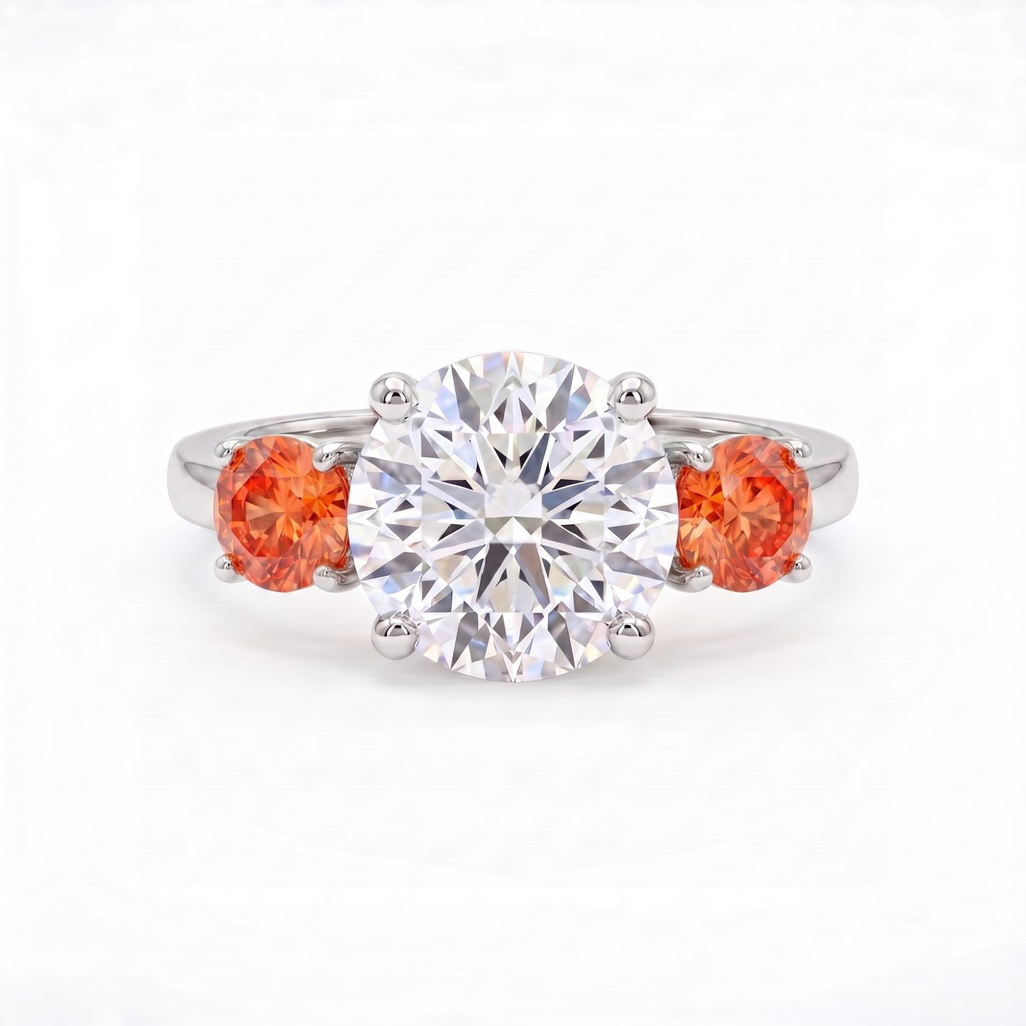 Juno Trilogy Ring – Orange Padparadscha Sapphire