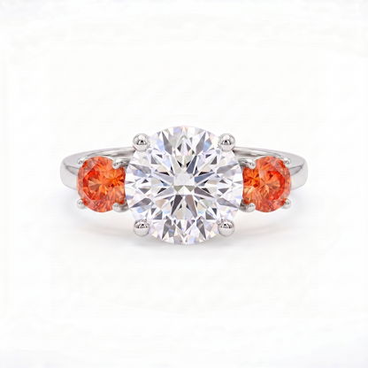 Juno Trilogy Ring – Orange Padparadscha Sapphire