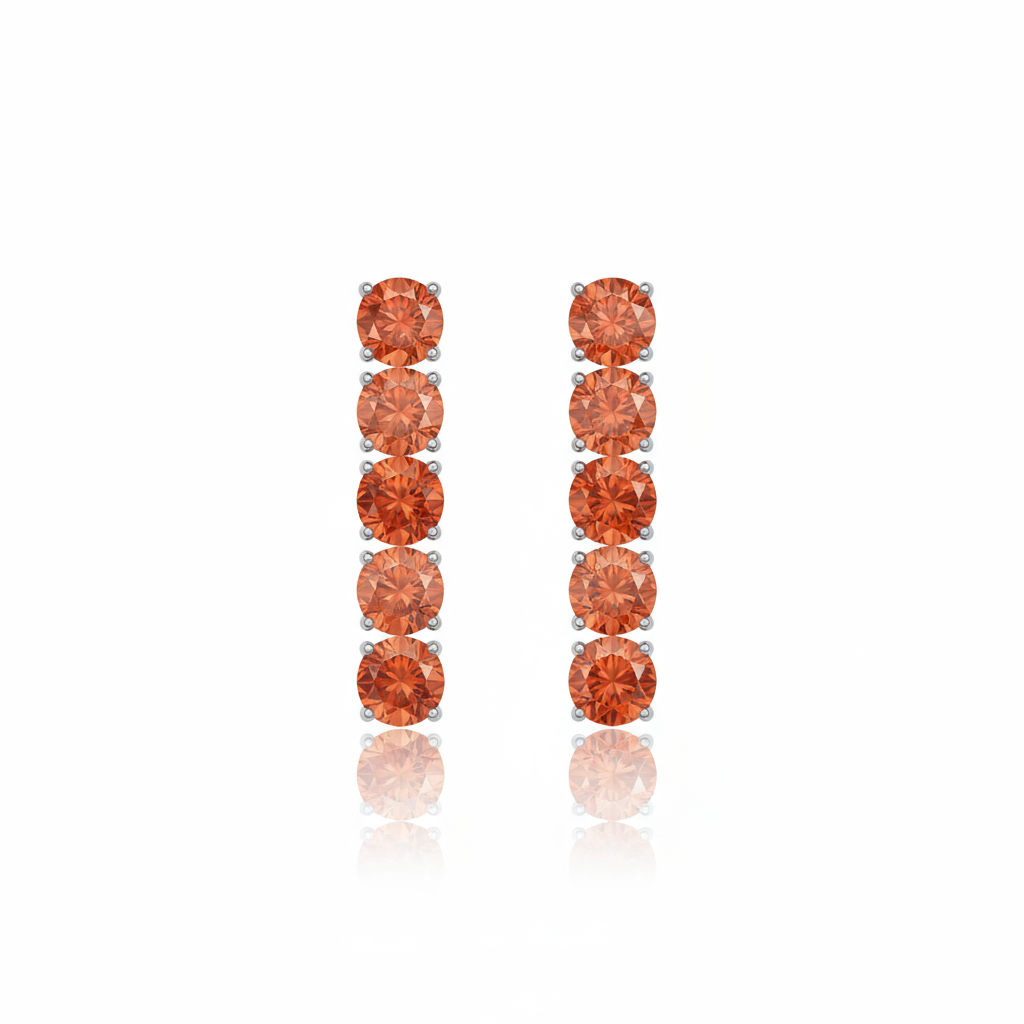 Juno Tennis Charm Earrings – Orange Padparadscha Sapphire
