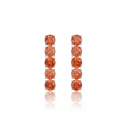 Juno Tennis Charm Earrings – Orange Padparadscha Sapphire