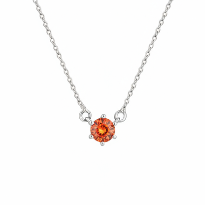 Juno Solitaire Necklace – Orange Padparadscha Sapphire