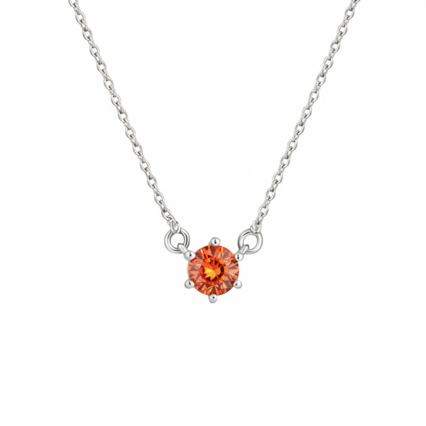 Juno Solitaire Necklace – Orange Padparadscha Sapphire