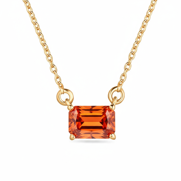 Nexus Solitaire Necklace – Orange Padparadscha Sapphire