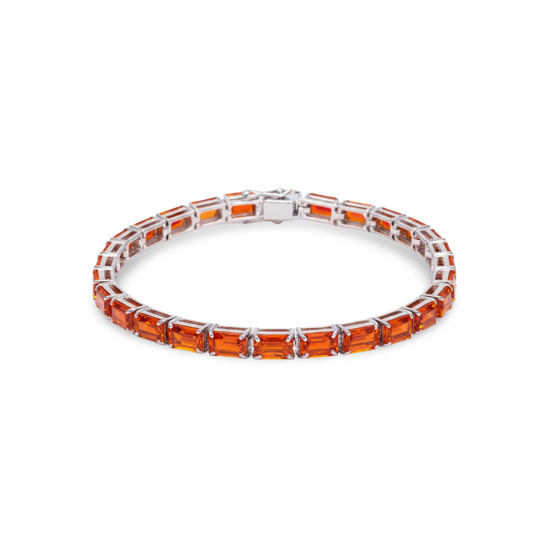 Nexus Tennis Bracelet – Orange Padparadscha Sapphire