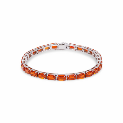 Nexus Tennis Bracelet – Orange Padparadscha Sapphire