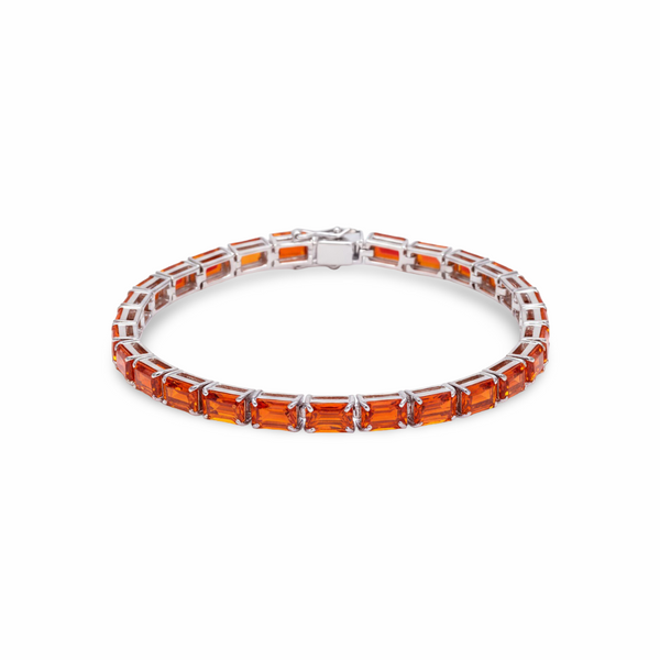 Nexus Tennis Bracelet – Orange Padparadscha Sapphire